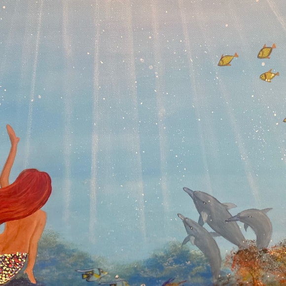 Underwater mermaid and other sea animals painting - Picture 7 of 8